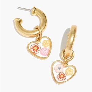 Madewell Floral Heart Huggie Hoop Earrings Taylor Swift Lover